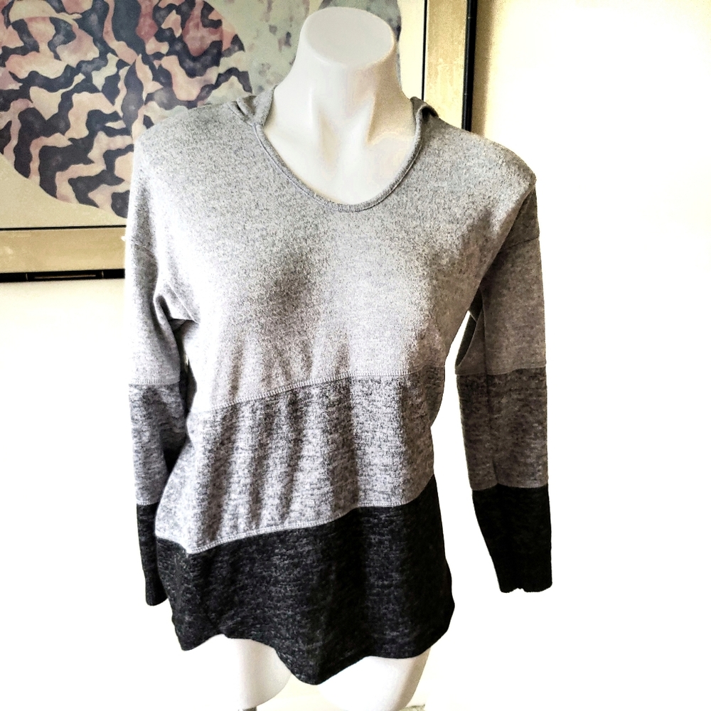 Sunday Light and Dark Gray Hoodie Top Small